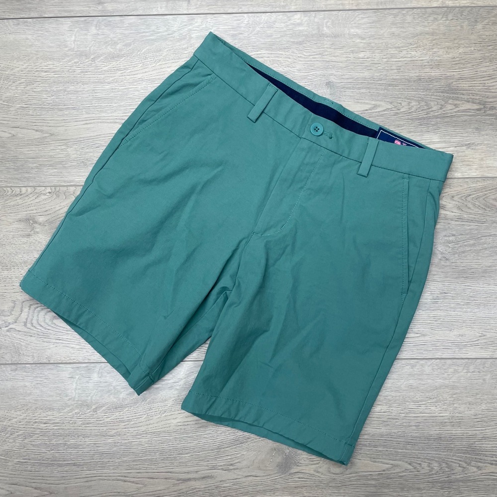Vineyard Vines Performance Short Men 28 Green On-The-Go Chino 1H001141 Prep Golf
